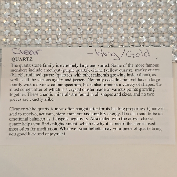 Ring, Crystal Clear Quartz - Picture 3 of 3